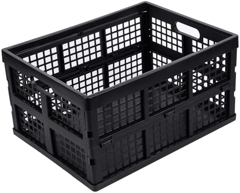Aebeky 3-Pack Plastic Collapsible Storage Crates-30L,Foldable Plastic Crates for Storage (Black) - Image 2