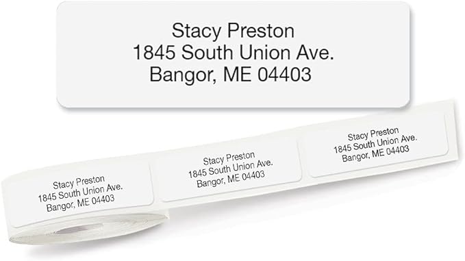 Personalized Return Address Labels, Roll of 500 Gloss White Self-Adhesive by ColorfulImages