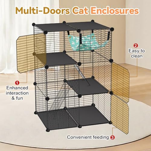 VISCOO Cat Cage(for Kitten), 3-Tier DIY Catio Cat Enclosures, 24"x16"x 36" - Image 6