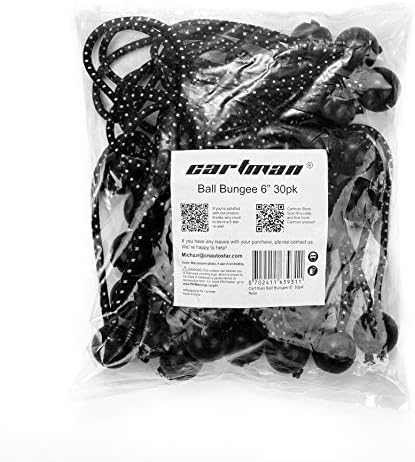 CARTMAN 30-Pack 6-Inch Ball Bungee Cords for Canopies and Tarps, Black - Image 6