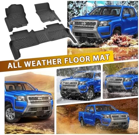 Powerty Floor Mats for Nissan Frontier 2022-2025 2026(Crew Cab with 2nd Row Under-Seat Storage) All Weather 3D TPE Anti-Slip Truck Liners for 1st & 2nd Row Accessories - Image 5