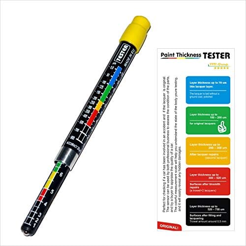 Paint Thickness Tester Meter Gauge, Paint Coating Tester, Car Body Damage Detector, with Magnetic Tip, and Measurement Scale, Crash-Test Check, Water Resistant, Highly Accurate by VVV-Group