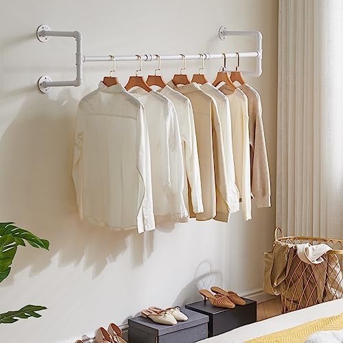IBUYKE 50" Industrial Pipe Clothes Rack Wall Mounted, 2 Pack, TYJ002W-2 - Image 2