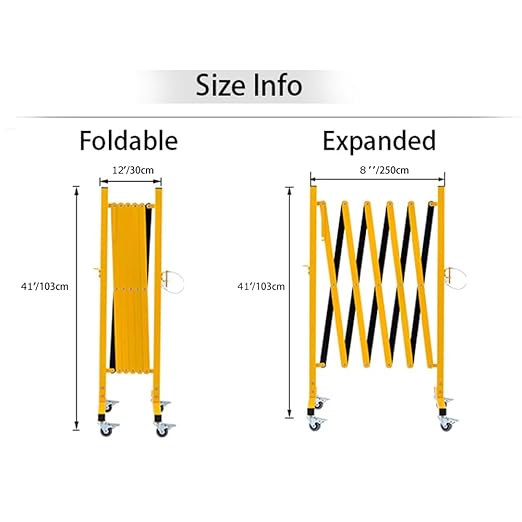GYMTIME Easily Assembled Expandable Metal Barricade, 8 Feet, Portable Safety - Image 3