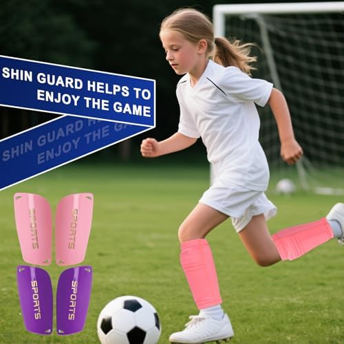 Kids Soccer Shin Guards 2 Pairs Slip-in Youth Shin Pads for Boys Girls, Lightweight PP+EVA Soccer Protective Gear Fits with Shin Guard Sleeves(not Included), Toddler to Teen Sizes Multiple Colors - Image 6