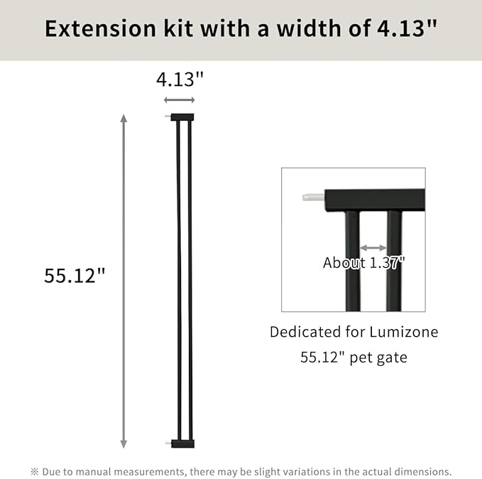 Lumizone Extra Tall Cat Gate Extension Kit 55.12" High Pressure Mounted 2025 - Image 3