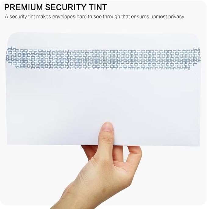 HERKKA #10 Security Self-Seal Envelopes, No.10 Windowless Bussiness Envelopes - Image 3