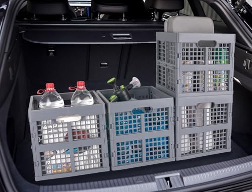 Eslite 3-Pack Collapsible Plastic Storage Crates,Foldable Crates for Storage,16L (Grey) - Image 6