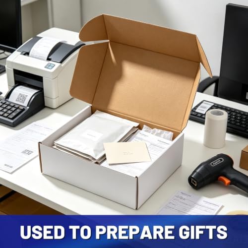 Wowxyz 14x8x5" Shipping Boxes 20 Pack White Corrugated Cardboard Box - Image 7