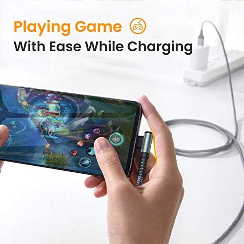 AINOPE 2-Pack USB to USB C Cable 3.1A Fast Charge, [3.3FT+10FT] Right Angle Type C Charging Cable, Durable Nylon Braided USB C Cable Fast Charge Compatible Galaxy S10 S9 S8 Plus S21, LG V30,V20,G6 - Image 4
