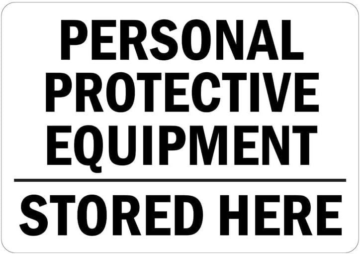 StickerJet English WARNING PPE Sign, PPE Sign: Personal Protective Equipment Stored Here S-2902, Self-Adhesive Waterproof Vinyl Signs, 3.5" x 5", Pack of 5 by STICKERJET