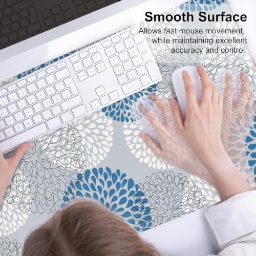 QIYI PU Leather Large Mouse Pad, Waterproof Desk Mat, 31.5" x 15.7", Dahlia - Image 5