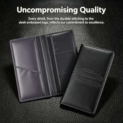Car Registration and Insurance Holder, Vehicle Document Organizer with Secure Magnetic Closure, Automotive Glove Box Organizer for License, Cards & Essential Paperwork (Black, 2PCS) - Image 3