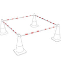 RoadHero 4 Pack 4 FT to 6.9 FT Retractable Cone Bar, Expandable Traffic Cone by RoadHeroUS