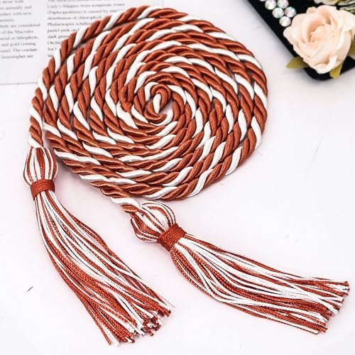 GraduationMall Graduation Honor Cords 68" (Dark Orange White) - Image 2