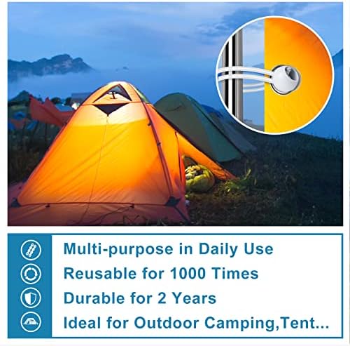 Ball Bungee Cords 6 Inch,50 PCS White Tarp Ball Bungee Ties Heavy Duty Canopy Tie Downs for Camping, Shelter,Cargo,Projector Screen,Tent Poles with UV Resistant - Image 4