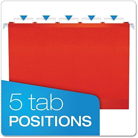 Pendaflex Reinforced Hanging File Folders, Letter Size, Assorted, 1/5 Cut, 25/BX (4152 1/5 ASST) - Image 4