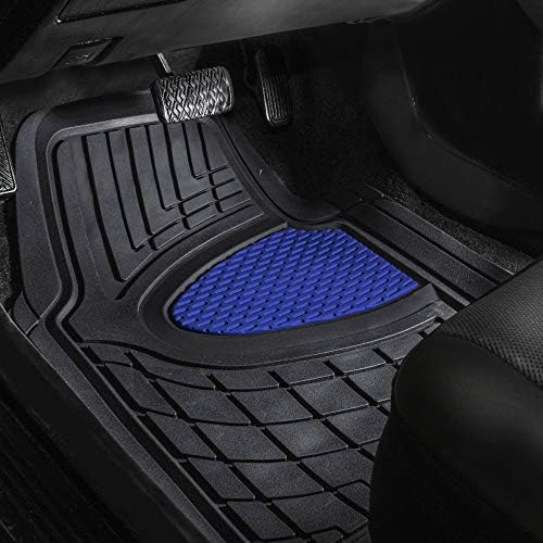 FH Group Premium Liners Tall Channel Trimmable All Weather Rubber Full Set Car Floor Mats (Blue) w. Trimmable All-Season Cargo Liner (Black) - Universal Fit for Cars Trucks and SUVs - Image 2