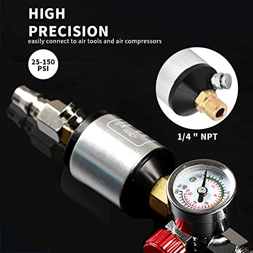 Beduan Air Compressor Water Oil Separator Filter for paint spray gun, 1/4 inch NPT Male and Female Thread silver - Image 4