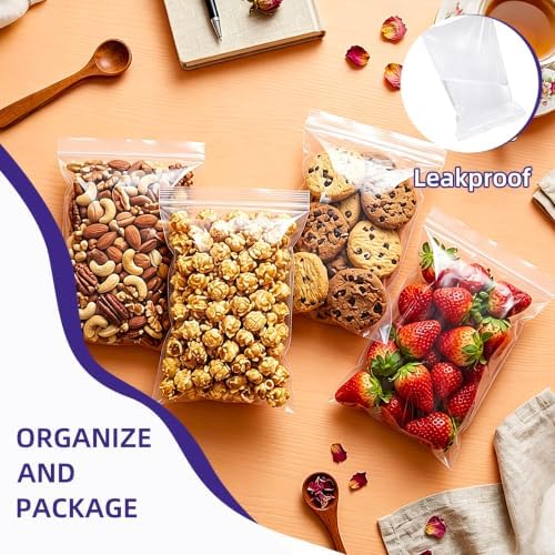 Yotelab Small Plastic Zip Bags, 6x9 In Clear Resealable Jewelry Bags 200Pcs - Image 3