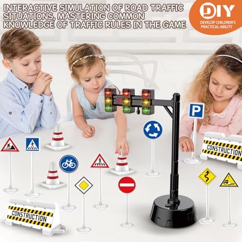 Traffic Light Toy with LED and Sound, Traffic Lights Set for Kids 3-7 - Image 4