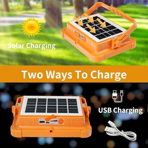 LED Solar Work Light, 6500Kelvin, 6h LED Light, USB Charging, Continuous Lighting, 5 Lighting Modes, Waterproof IP66, Portable Hanging Magnetism - Image 4