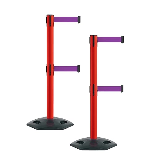 Montour Line MSR630D Set of 2 Retractable Belt Barrier Stanchion, Heavy-Duty by Montour+Line
