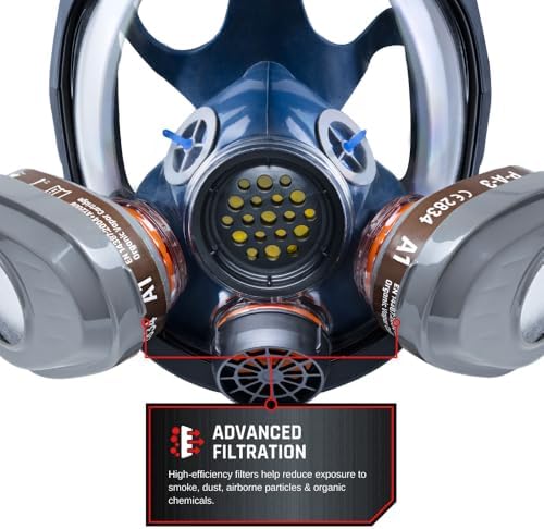 Parcil Distribution Full Face Respirator Mask - Air Purifying, Organic Vapor & Particulate - Industrial Use - CE Tested - Image 6