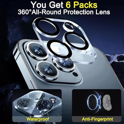 Ferilinso 6 Pack Camera Lens Protector for iPhone 16 Pro Max/iPhone 16 Pro - Image 3