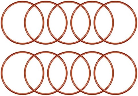 uxcell Silicone O-Ring, 45mm OD, 41.2mm ID, 1.9mm Width, VMQ Seal Rings Gasket, Red, Pack of 10 by uxcell