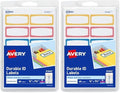 Avery Durable Labels for Kids' Gear, 3/4" x 1-3/4", Assorted Border Colors, Water-Resistant Labels, 60 Count (41442), (Pack of 2) by Avery