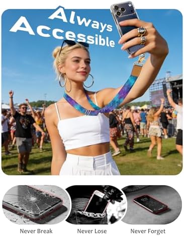 Yonlevres Phone Lanyard Crossbody Strap Wrist Neck Adjustable Women Starry - Image 5