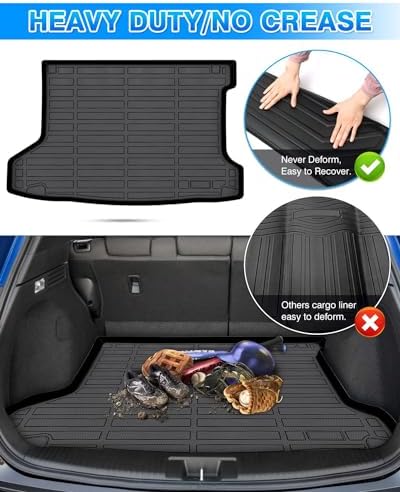 Cartist Cargo Liner Custom Fit for HR-V HRV 2016-2022 (Only AWD Models) All Weather Rear Trunk Mat High Side Waterproof Black TPE - Image 5
