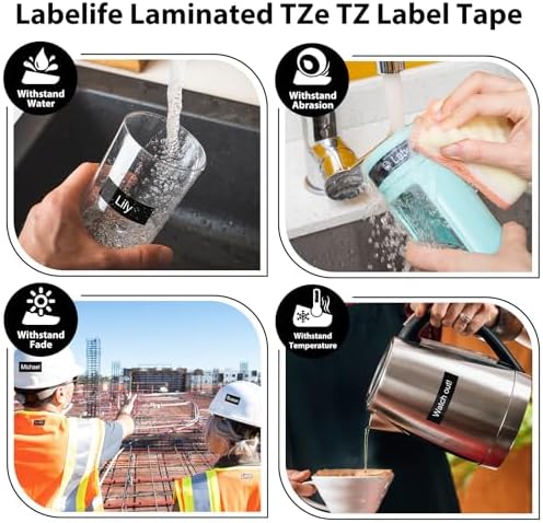 18mm Black Label Tape TZe-345 Replacement for Brother P Touch Label 0.7'' (Pack of 2) - Image 5