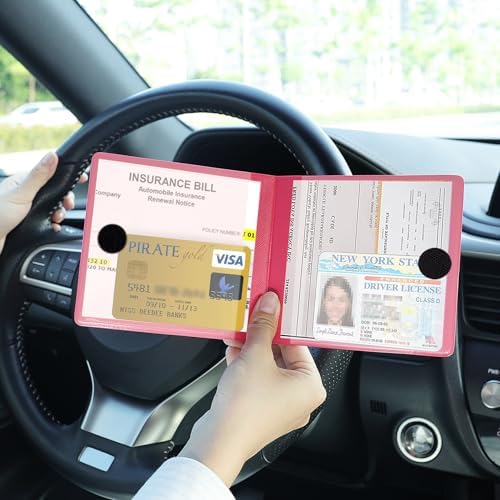 UYYE Car Registration and Insurance Card Holder, Vehicle Glove Box Car Organizer, Interior Car Accessories for Documents, Cards, License - 2 Pack - Image 5
