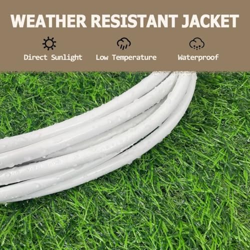 Indoor Outdoor Extension Cord 6 FT Waterproof, 16/3 Gauge Heavy Duty White Extension Cords, 13A 1625W SJTW Extension Cord with 3 Prong Grounded Plug, Great for Tools, Lights, UL Listed, 2PK - Image 4