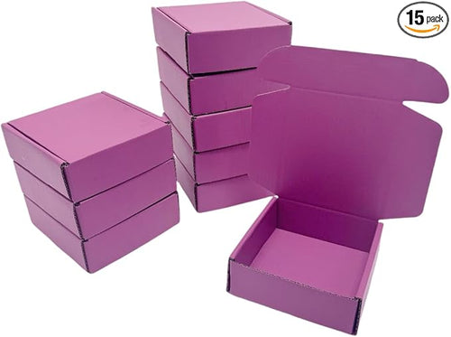 15 Pcs 4.7 x 4.7 x 1.6 Inches Mini Size Corrugated Cardboard Gift Boxes by Unknown