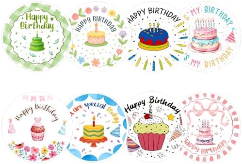 Birthday Stickers 1.5" Happy Birthday Stickers for Kids Adults, 500 Pcs by Unknown