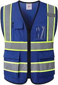 Reflective Safety Vest for Men Women with Pockets,KZ177,Blue,3XL by Kazsaifo