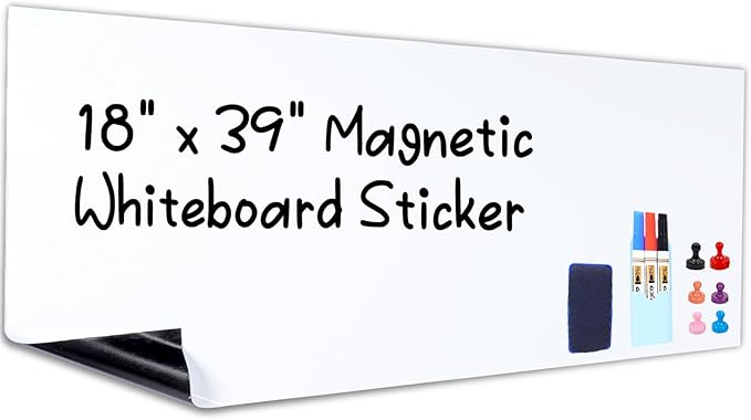 HAMIGAR Magnetic Whiteboard Contact Paper 18" x 39" Dry Erase White Board by HAMIGAR