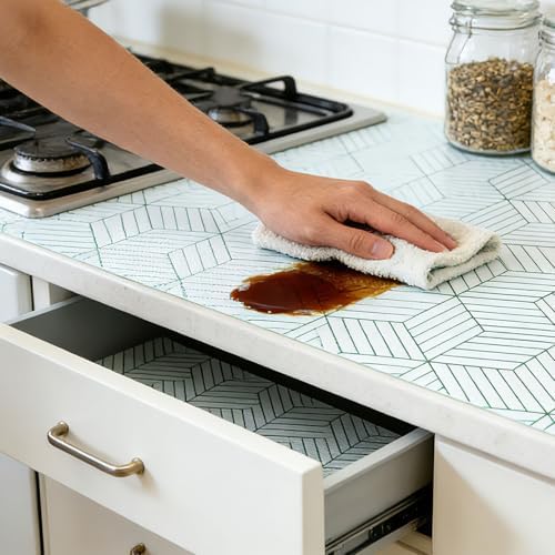Shelf Liners for Kitchen Cabinets 17in x 20FT, Non Adhesive Cabinet Liner - Image 3