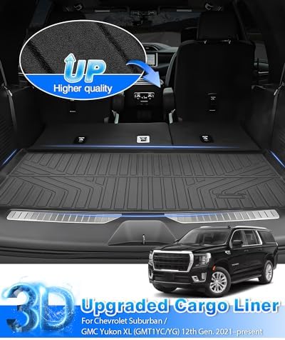 Floor Mats for Chevy Suburban & GMC Yukon XL 7 Seats 2021-2025 2026 All Weather Cargo Liner for Suburban Accessories Carpet TPE Heavy Duty Floor Mat (2nd Row Bucket Seats) - Image 4