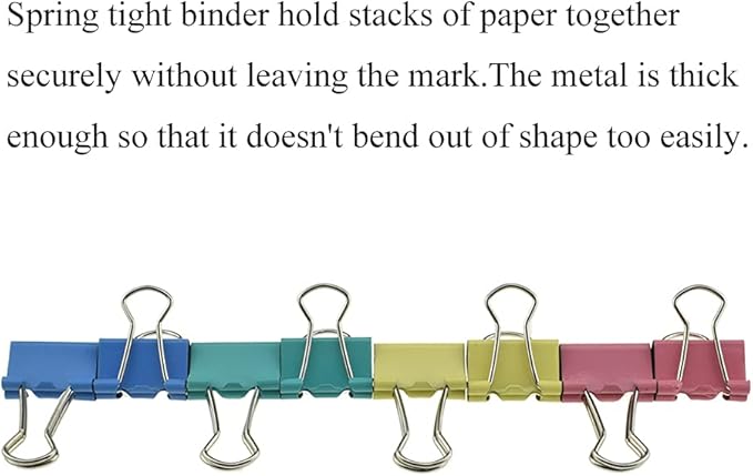 HAHIYO Binder Clips Paper Clamps Spring Steel Sturdy Mini 0.59 inches Width - Image 5