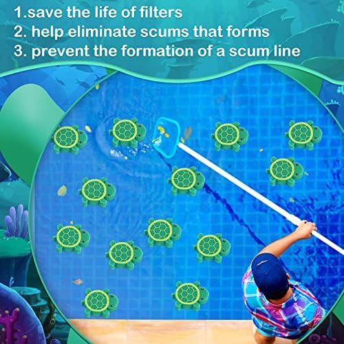 Patelai 18 Pcs Oil Absorbing Sponge Hot Tub Scum Absorber Swimming Pool Spa Sponge Accessories Cleaning Kit to Collect Scum Grime and Oil from Hot Tub Swimming Pool and Spa(Turtle) - Image 6