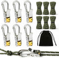 6 Pack Rope Tightening Tool & Tensioner with Alloy Buckles and Storage Bag, Tie Down Ropes for Tent, Tarp, Hammock, Clothesline, Luggage & Outdoor Use (Green) by Unknown