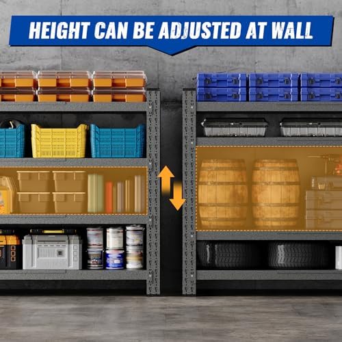 BYNSOE 68" W Storage Shelves 8000lbs Garage Metal Shelving Heavy Duty Garage Shelves Adjustable Storage Shelves for Industrial, Factory, (68" W X 24" D X 63.5" H) - Image 4