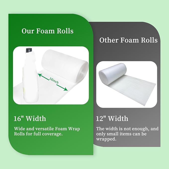 Moving Supplies, Foam Wrap Roll 16" Wide x 80' Length, - Image 3