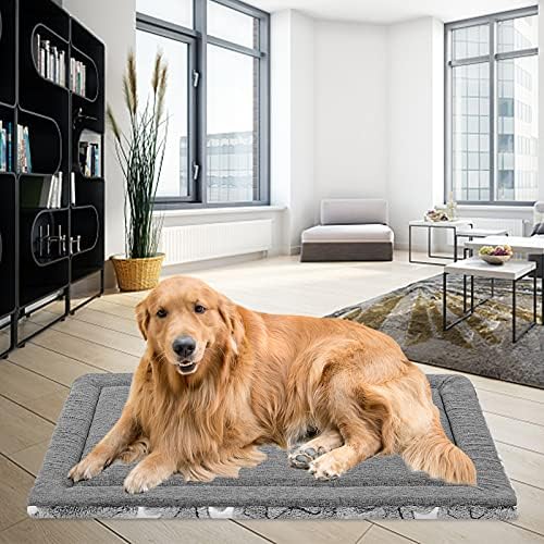 EMPSIGN Fancy Dog Bed Mat, Pet Bed Pad Reversible (Cool & Warm), Machine Washable Crate Pad, Pet Sleeping Mat for Small to XXX-Large Dogs, Grey, Star Pattern,XXL (48inch X30inch X1.1'') - Image 5