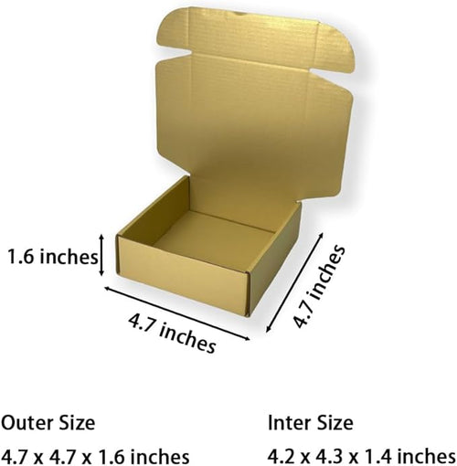 15 Pcs 4.7 x 4.7 x 1.6 Inches Mini Size Corrugated Cardboard Gift Boxes - Image 2