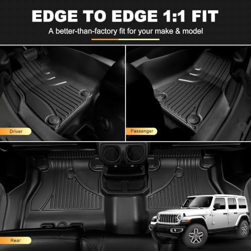 Floor Mats & Cargo Liner Fit for 2018-2026 Jeep Wrangler JL w/o Subwoofer - Image 3